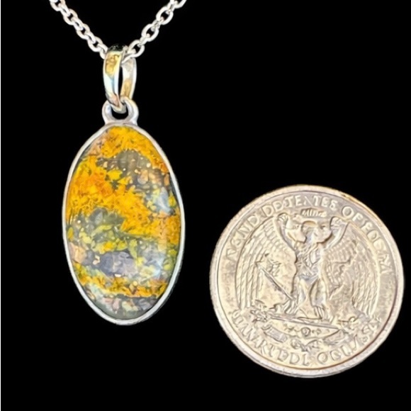 Elegant 925 Silver Bumblebee Jasper Pendant - Picture 2 of 6
